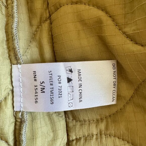 All:Row Womans S/M Quilted Jacket Light Green - Picture 7 of 8